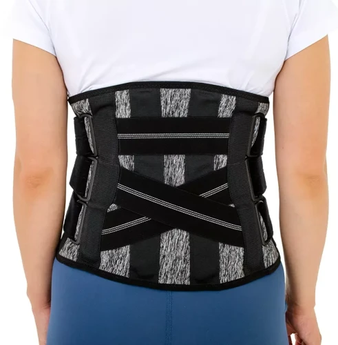 Orteza lędźwiowo-krzyżowa z pasami dociągowymi i usztywnieniami oddychająca AM-SO-10 czarna Reh4Mat 