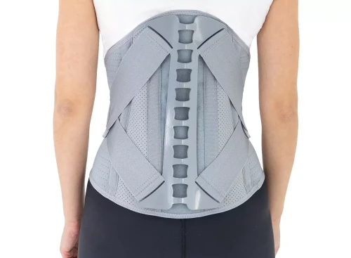 Wysoka orteza piersiowo-lędźwiowa na kręgosłup ze stalkami i taśmami dociągowymi EB-LK-02 Reh4Mat