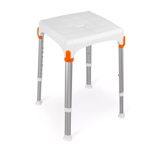 Taboret prysznicowy kwadratowy regulowany do 175kg Timago