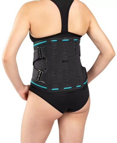 Wysoka orteza piersiowo-lędźwiowo-krzyżowa na kręgosłup ze stalkami i pasami dociągowymi LumboTim Plus Timago 