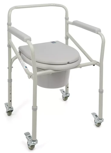 Krzesło toaletowe WC sanitarne na kółkach regulowane składane Timago