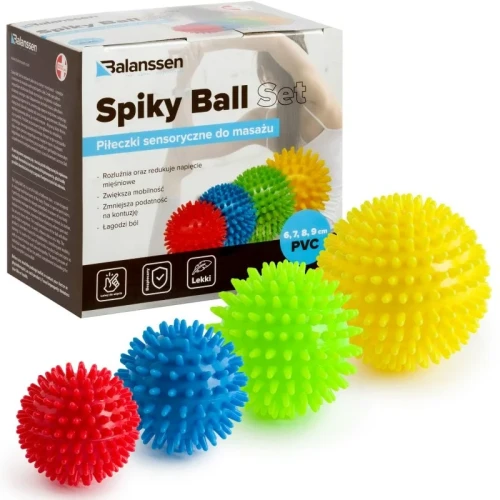 Zestaw 4 piłek z kolcami do masażu sensoryczne Spiky Balls Set Balanssen