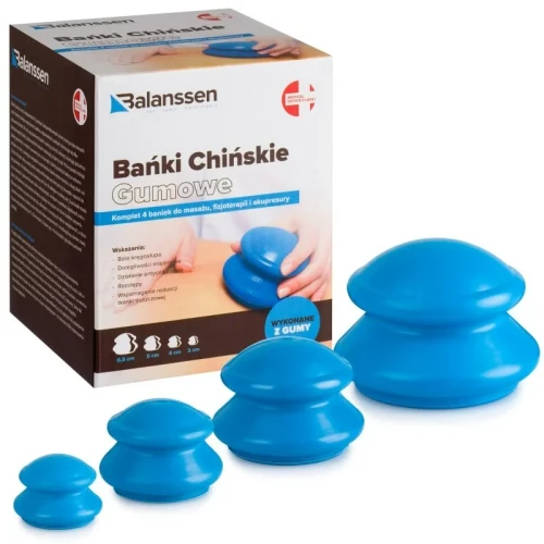 Bańki chińskie gumowe 4 szt. do masażu Balanssen