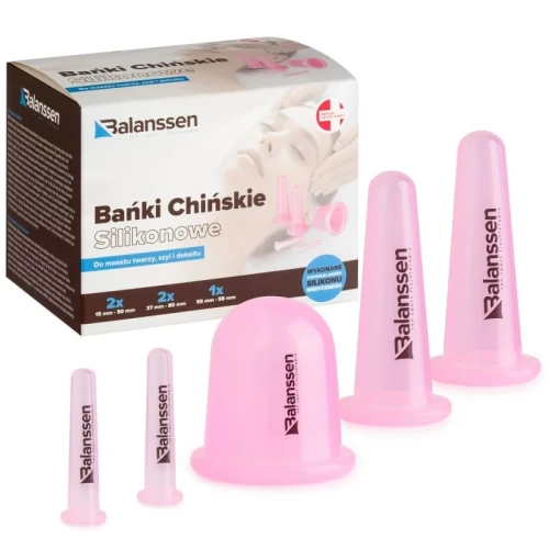 Bańki chińskie silikonowe 5 szt. do masażu twarzy, szyi i dekoltu Balanssen