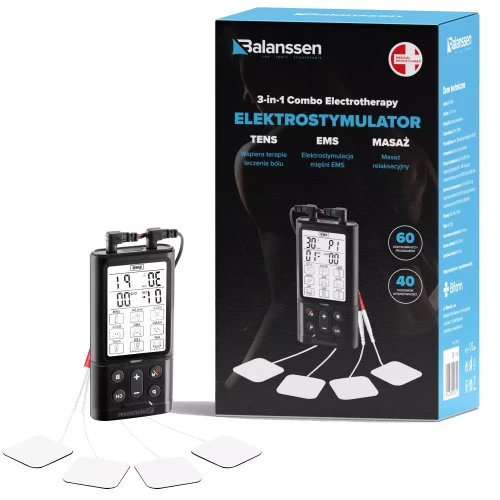 Elektrostymulator mięśni TENS EMS masażer 3w1 przeciwbólowy Balanssen