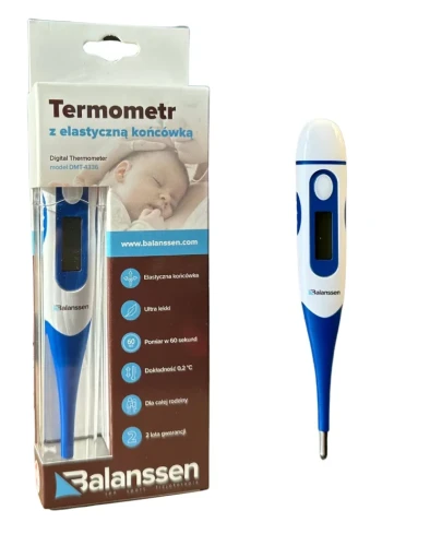Termometr elektroniczny z elastyczną końcówką do pomiaru temperatury ciała DMT-4336 Balanssen