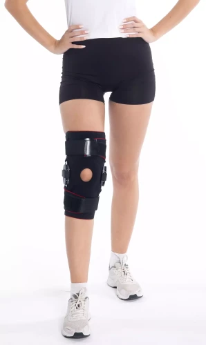 Orteza na kolano z zegarem i regulacją kąta zgięcia sportowy stabilizator MSupport