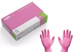 Rękawiczki rękawice nitrylowe 100 szt. bezpudrowe różowe easyCare jednorazowe Zarys