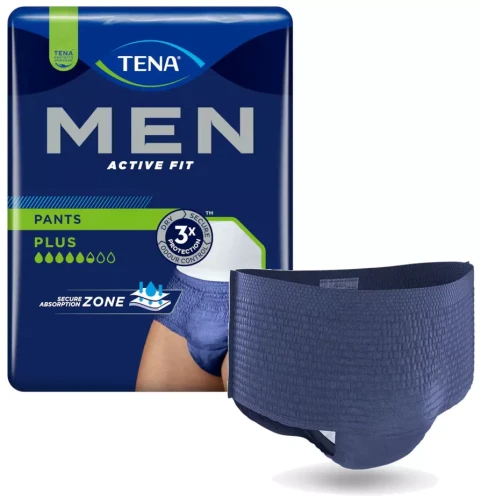 Majtki chłonne, bielizna na nietrzymanie moczu dla mężczyzn TENA Men Pants Plus Blue, 30 sztuk