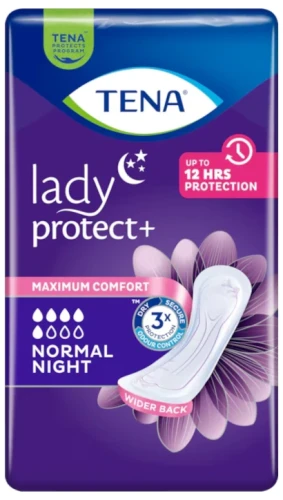 Wkładki na nietrzymanie moczu dla kobiet TENA Lady Protect+ Normal Night, 10 sztuk