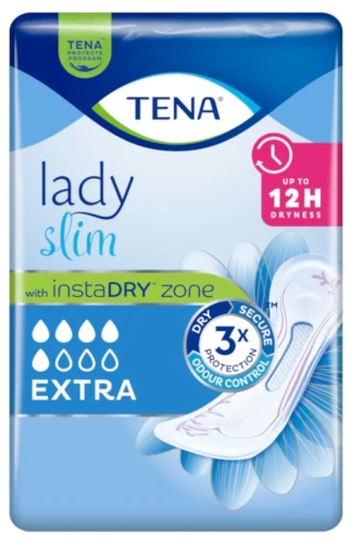 Wkładki na nietrzymanie moczu dla kobiet, podpaski TENA Lady Slim Extra