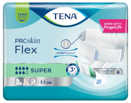 Pieluchomajtki chłonne z pasem mocującym, bielizna na nietrzymanie moczu TENA ProSkin Flex Super