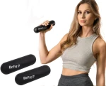 Hantelki hantle silikonowe do ćwiczeń 2x1 kg czarne, antypoślizgowe drFit
