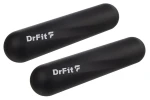 Hantelki hantle silikonowe do ćwiczeń 2x2 kg czarne, antypoślizgowe drFit
