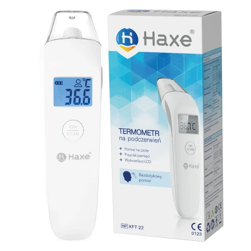Termometr bezdotykowy elektroniczny do pomiaru temperatury ciała na podczerwień KFT-22 Haxe