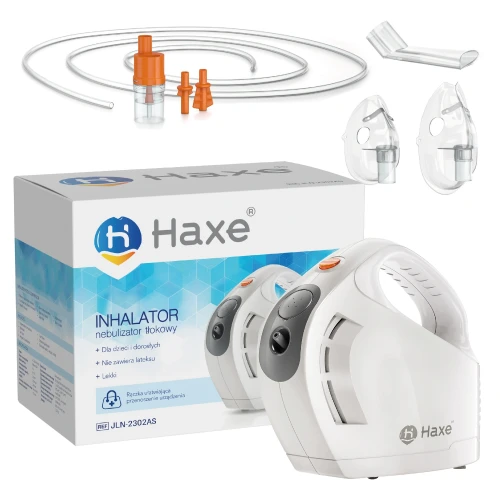 Inhalator tłokowy dla dzieci i dorosłych, z 2 maskami w zestawie, cichy Haxe
