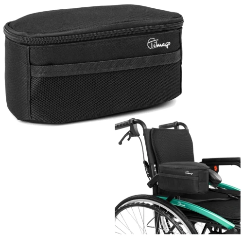 Torba na akcesoria do wózka inwalidzkiego mocowana na podłokietniku Timago