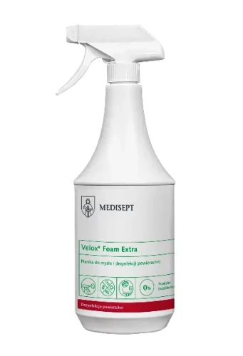 Pianka do mycia i dezynfekcji powierzchni Velox Foam Extra - butelka 1L Medisept