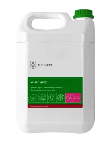 Płyn do mycia i dezynfekcji powierzchni zapachowy Velox Spray Tea Tonic - kanister 5L Medisept
