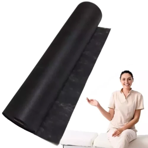 Podkład włókninowy w rolce 60cm x 50m czarny, jednorazowy, do gabinetów medycznych EKO HIGIENA