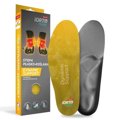 Wkładki ortopedyczne dla dzieci supinujące na stopę płasko-koślawą i koślawość pięt Dynamic Support KID stopień 2