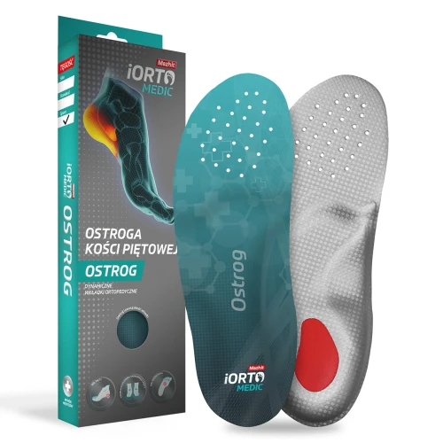 Wkładki ortopedyczne na ostrogę piętową i ból pięty amortyzujące do szerszego obuwia o tęgości SPACE Mazbit 