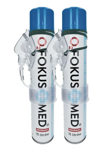 Zestaw 2 sztuk - tlen inhalacyjny w puszcze z maską stężenie 99,5% 14L FTL1 FokusMed