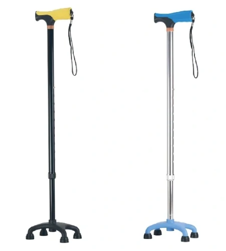 Czwórnóg do chodzenia niski, laska inwalidzka dla seniora ze stabilnym podparciem do 100kg ARmedical