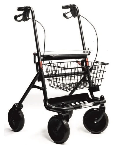 Podpórka rehabilitacyjna 4-kołowa, stalowa z hamulcami, koszykiem i tacą, chodzik dla seniora ARmedical