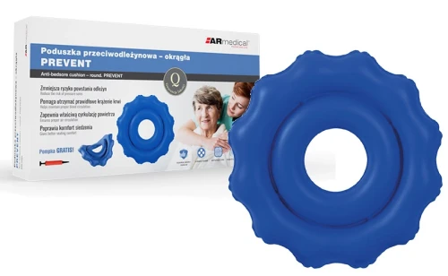 Okrągła poduszka przeciwodleżynowa do siedzenia, na wózek inwalidzki z pompką 43 cm ARmedical