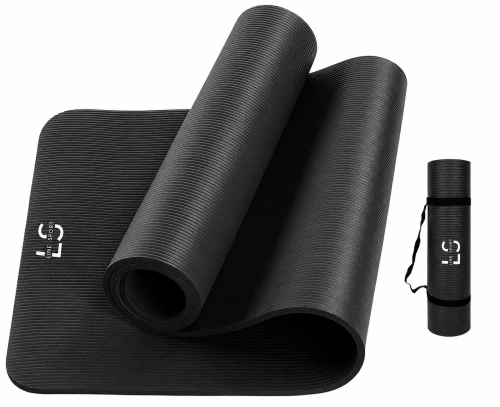 Mata gimnastyczna do ćwiczeń i rehabilitacji 1 cm, antypoślizgowa 180x60 cm Line Sport czarna