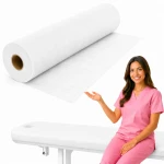 Podkład włókninowy w rolce 60cm x 50m biały, jednorazowy na łóżko do gabinetów medycznych