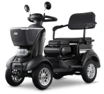Skuter elektryczny, inwalidzki dla seniora zasięg do 40 km, z koszykiem, biegiem wstecznym i zawieszeniem hydraulicznym Mini Life czarny