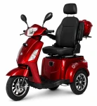 Skuter elektryczny dla seniora trójkołowy, z zasięgiem do 60 km i biegiem wstecznym Life Basic 3 czerwony