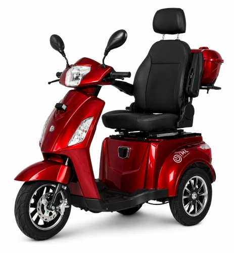 Skuter elektryczny dla seniora trójkołowy, z zasięgiem do 60 km i biegiem wstecznym Life Basic 3 czerwony