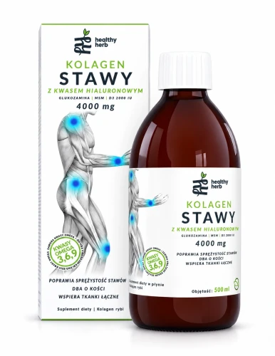 Kolagen na stawy w płynie, rybi 4000 mg z witaminą D3 na bóle stawowe i mięśniowe