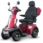 Skuter elektryczny dla seniora z regulowanym fotelem, koszykiem, zasięgiem do 35 km Life 4 Go czerwony