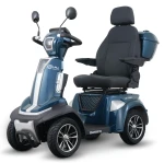 Skuter elektryczny dla seniora z regulowanym fotelem, koszykiem, zasięgiem do 35 km Life 4 Go granatowy