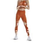 Legginsy damskie sportowe treningowe z kieszeniami pomarańczowe Bloom CEP