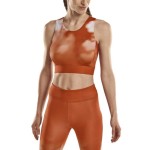 Damski crop top treningowy sportowy na ramiączkach pomarańczowy CEP