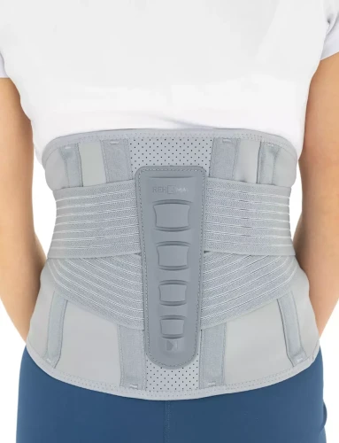Orteza lędźwiowo-krzyżowa z pasami dociągowymi i fiszbinami pas AR-SO-01 szary Reh4Mat