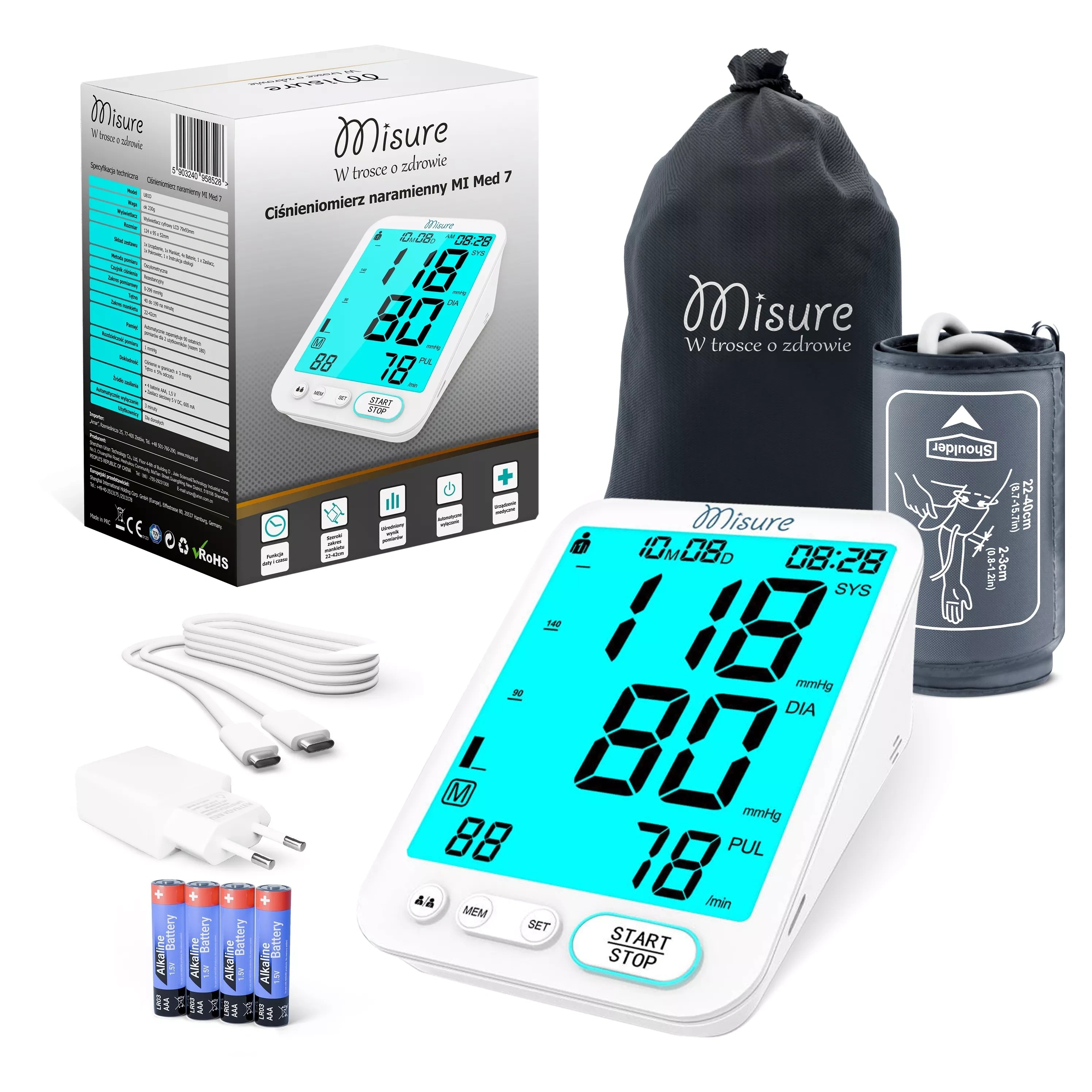 Ciśnieniomierz naramienny MISURE MI Med 7